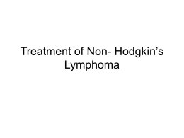 Treatment of Non- Hodgkin`s Lymphoma