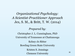 A Scientist-Practitioner Approach Jex, SM & Britt TW (2014)