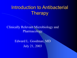 Introduction to Antibacterial Therapy