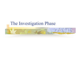The Investigation Phase