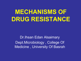 Mechanisms of drug resistance
