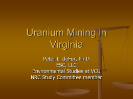 Peter`s presentation for the uranium mining convention.
