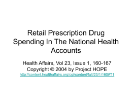Retail Prescription Drug Spending In The National Health Accounts