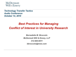 conflict of interest - Tech Transfer Central