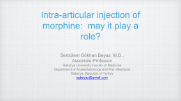 Intra-articular injection of morphine: may it play a role? Serbülent