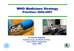 Drug Promotion & EDM Strategy 2004 - WHO archives