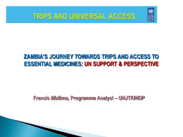 Supporting Zambia to maximize TRIPS flexibilities in patent