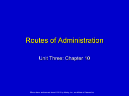 Routes for medication administration