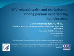 HIV-related risk and health needs of person
