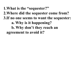 What is the “sequester?”