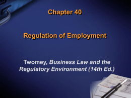 Chapter 40 Regulation of Employment