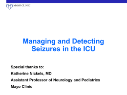 Managing and Detecting Seizures in the ICU