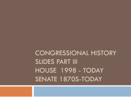 Congressional history slides part III House 1990