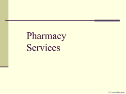 Pharmacy Services - Dr. Yaseen Hayajneh.