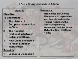 Imperialism in China - cacacewhs2015-2016