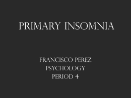 Primary Insomnia