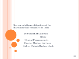 Pharmacovigilance obligations of the Pharmaceutical companies in