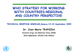 WHO strategy for working with countries