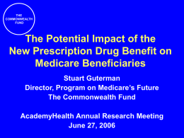 The Medicare Modernization Act and Drug Quality