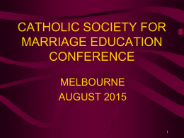 Introduction - The Catholic Society for Marriage Education