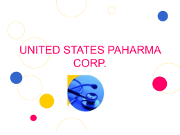 UNITED STATES PAHARMA CORP.