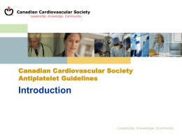 Introduction - Canadian Cardiovascular Society