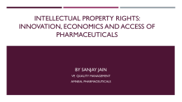 Intellectual Property Rights: Innovation, Economics And