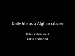Daily life as a Afghan citizen