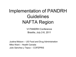Implementation of PANDRH Guidelines