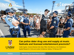 Can police deter drug use and supply at music festivals and
