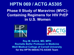 HPTN 069 / ACTG A5305 - View the full AIDS 2016 programme