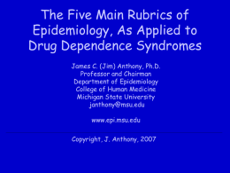 The Five Main Rubrics of Epidemiology, As Applied to Drug