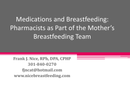 Medications and Breastfeeding