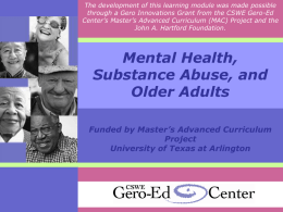Slides on Substance Abuse and Older Adults