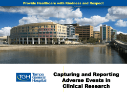 Capturing and Reporting Adverse Events