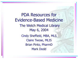 PDA Resources for Evidence-Based Medicine