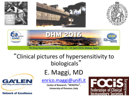 Clinical pictures of hypersensitivity to biologicals