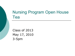 Nursing Program Open House Tea
