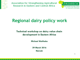 Technical workshop on dairy value chain development in Eastern