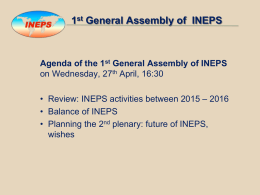 An Overview of INEPS Year May 2012 - April 2013