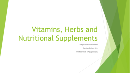 Vitamins, Herbs and Nutritional Supplements