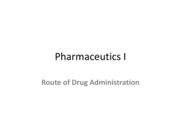 Routs of Drug administration