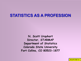 statistics as a profession - Colorado State University`s Department of