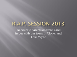 RAP Session 2013 - Clover School District