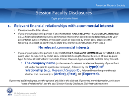 Relevant financial relationships with a