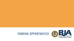 Funding Opportunities, Bureau of Justice Assistance