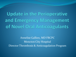Update in the Perioperative and Emergency Management