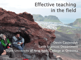 Effective teaching in the field