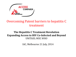 Overcoming Patent barriers to hepatitis C