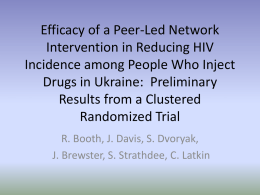 Efficacy of a Peer-Led Network Intervention in Reducing HIV